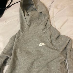 Grey Nike Crop Hoodie